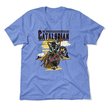 The Catalorian Men/Unisex T-Shirt in Heather Columbia Blue color